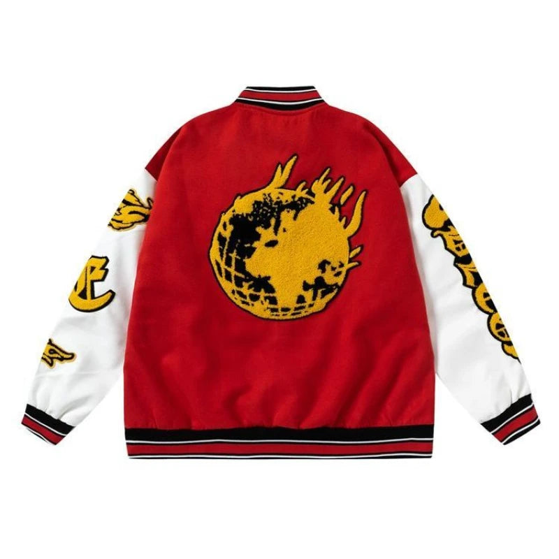 SlimeyDrip Streetwear Baseball Jacket